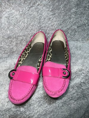 Joan And David Circa Luxe Hot Pink Loafers With Buckle Accent Size 8.5  A3