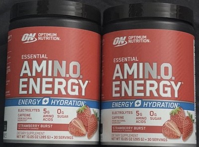 2X Optimum Nutrition Amino Energy Powder Strawberry Burst 10.05 oz 10/2026