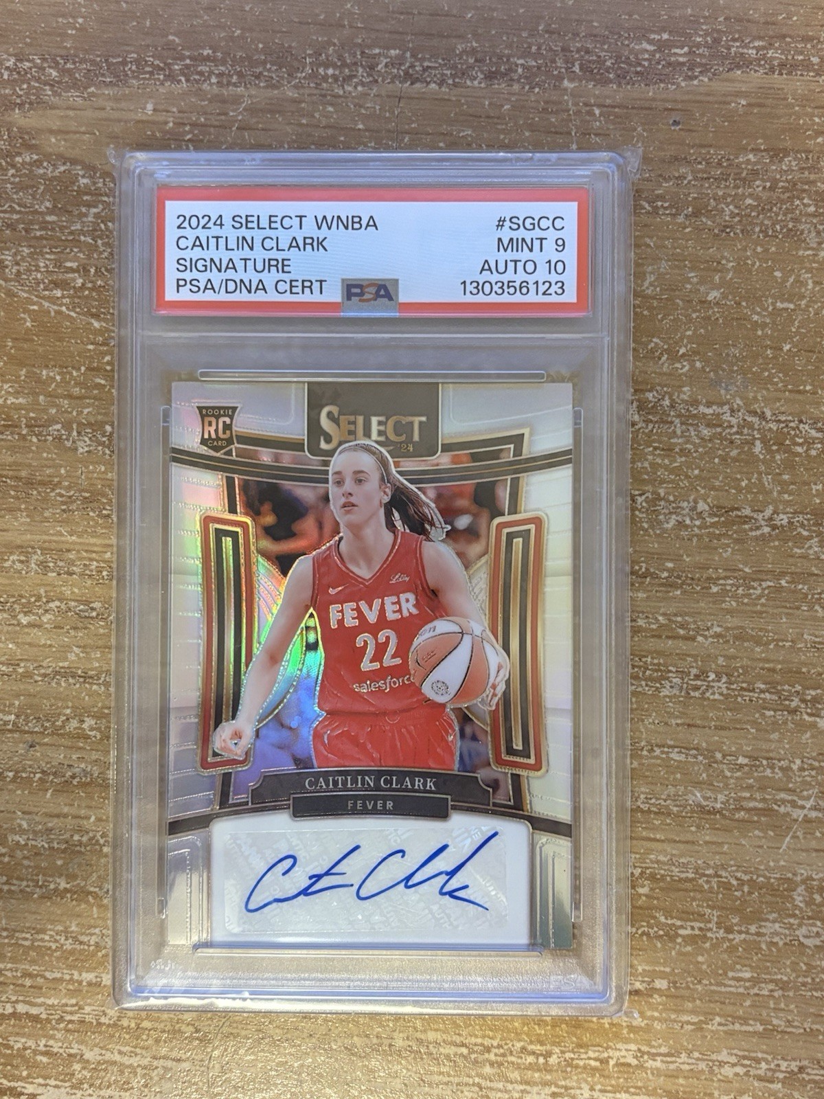 2024 PANINI SELECT WNBA SIGNATURES #SG-CC CAITLIN CLARK ROOKIE RC PSA 9 AUTO 10
