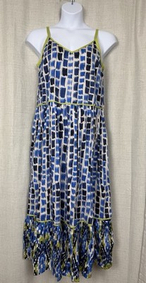 Nic + Zoe Maxi Dress Med Paintbrush Boho Resort Colorful Artsy Flowy Indie