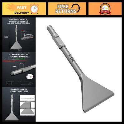 HEX Shank Chisel 6'' x 15''   Wide Thinset & Tile Removal Chisel Bit for 1-3/16''(