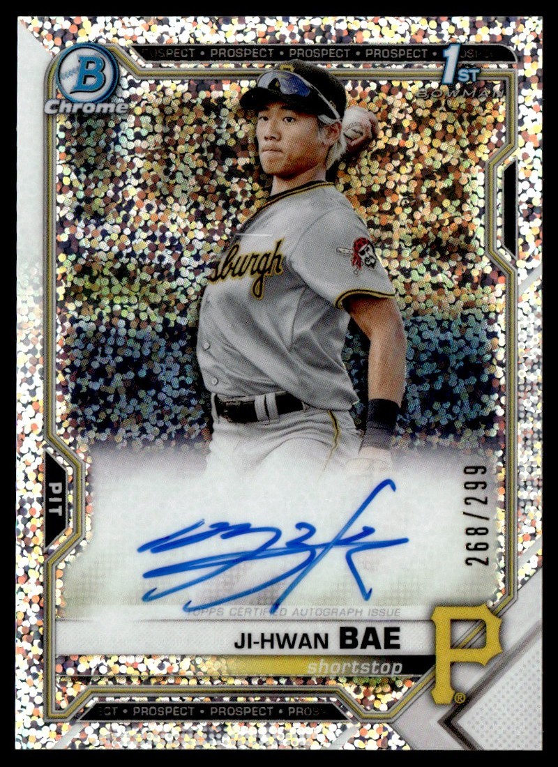 2021 Bowman Chrome 1st Speckle Refractor Auto Ji-Hwan Bae 268/299 #CPA-JB