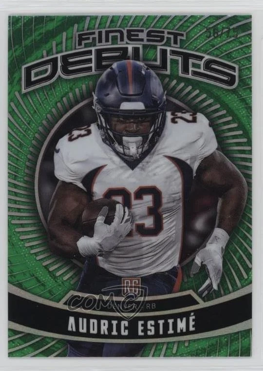 Audric Estime Topps Finest Debut #D21 Blue Sky Refractor