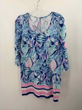 Lilly Pulitzer Blue Size XS Printed Shift Knee Length Long Sleeve Dress