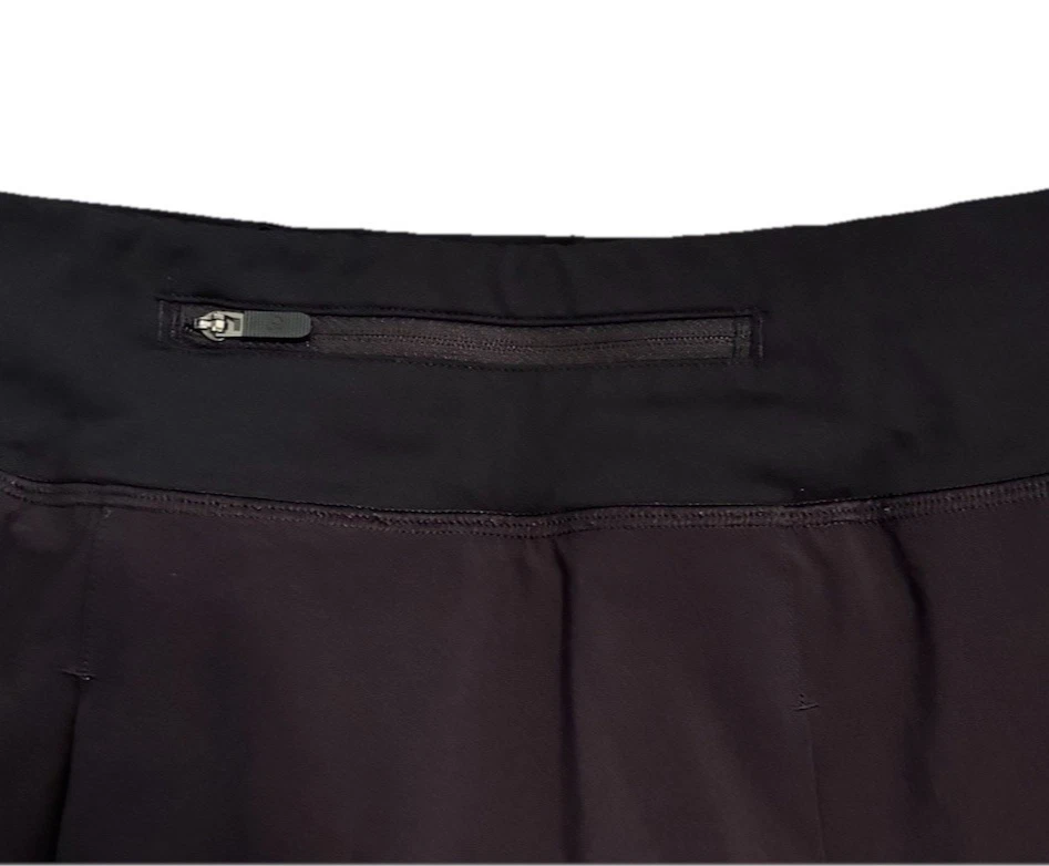 🍒 LULULEMON TALLA 2 NEGRO RITMO RIVAL FALDA FORRO CREMALLERA BOLSILLO W8AB7R TENIS GOLF USADA EN EXCELENTE ESTADO Foto 3 de 4