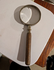 Antique Bausch and Lomb Handheld Magnifying Glass with Wooden Handle RARE