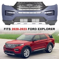 Front Bumper Cover Kit For 2020-2023 Ford Explorer Grille Assembly w/ Fog light