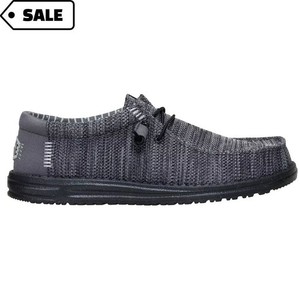 Hey Dude Wally Jute Black Granite Grey Mens Loafers 43085-DNS Size 13 Hey Dude Men`s Wally Jute Black/Granite Grey Shoe — NRS main image 4