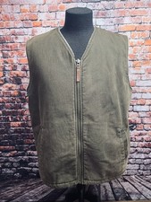 VTG Woolrich Mens L Vest Sherpa Saddle Brown Full Zipper Canvas Workwear Hunting
