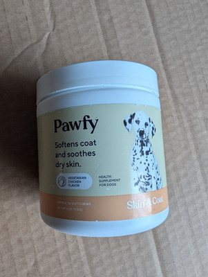 Pawfy Skin & Coat, For Dogs, Vegetarian Chicken , 30 Chews, 4 oz (113 g)