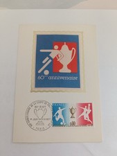 1977 Carte FDC 1er jour Ed soie ANNIVERSAIRE DE LA COUPE DE FRANCE  lot t3