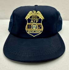 Vintage 80s ATF Special Agent Blue Embroidered Adjustable SnapBack Mesh Hat Cap