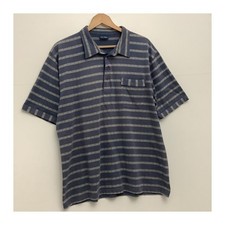 Simon Taylor Originals Ex Large Striped Polo Shirt 44-46in Chest Pocket 60 Cott