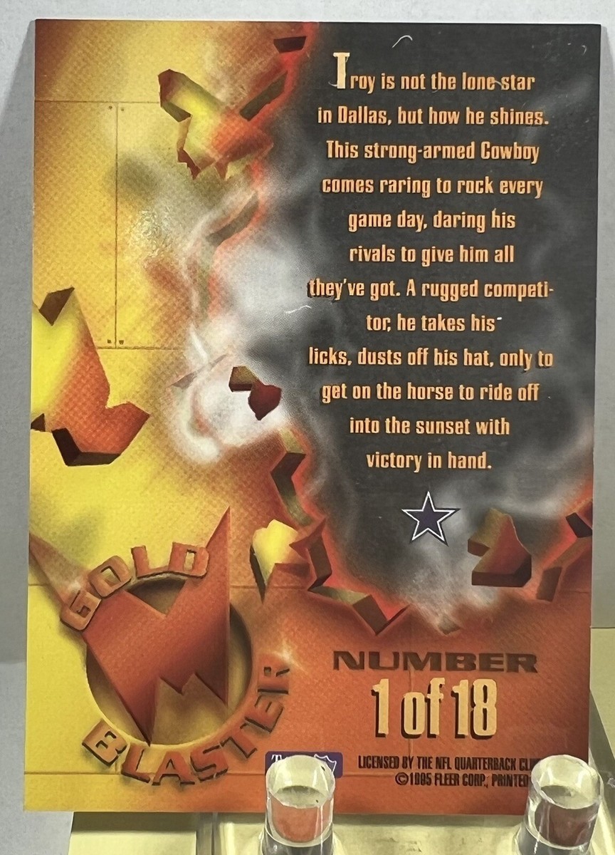 🔥1995 Fleer Metal Gold Blasters 💥 Troy Aikman 🏈 #1 “Really