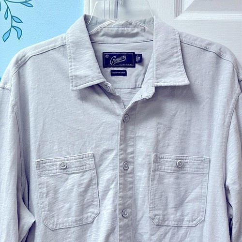 Grayers Clothiers 100% Cotton Buttons Down Two Pockets Gray Shirt Men's Size L ! - Picture 2 of 11