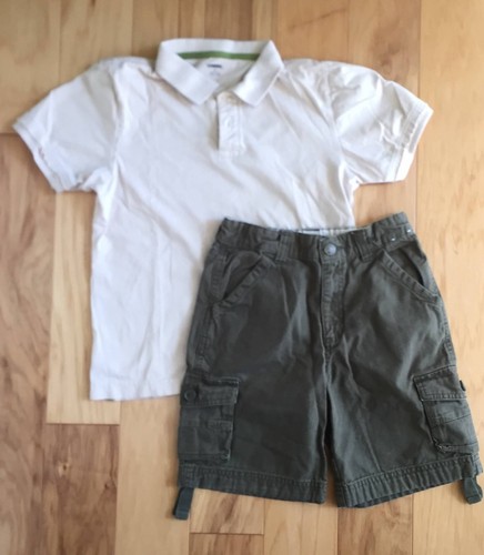 BOY GAP GYMBOREE GLOBAL SURF GREEN TWILL TAPE CANVAS CARGO SHORTS POLO TOP TEE 8 - Picture 3 of 8