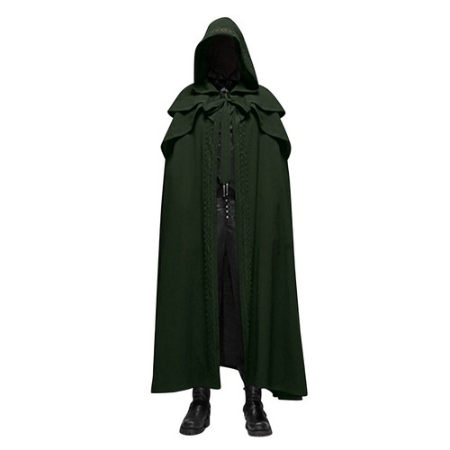 Renaissance Fair Viking Hooded Cloak, Medieval Viking Wizard cloak Gothic Ren - Picture 14 of 15