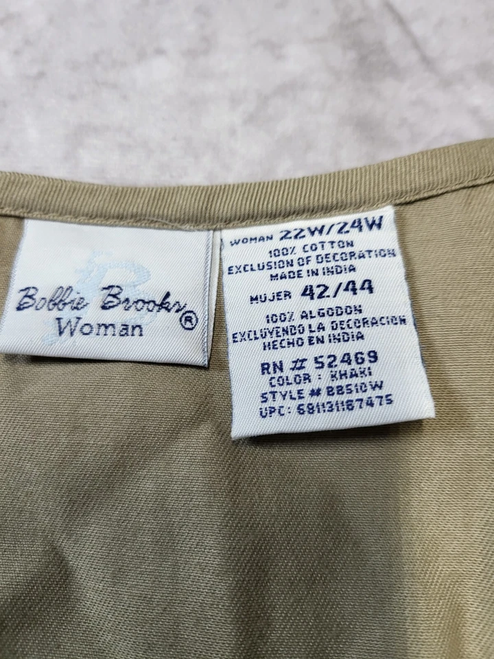 Chaqueta Chaleco Damas 22/24W Tostado Multicolor 4 Botones Atado Atrás Sh 18" Ch 26" L 24" Foto 3 de 4