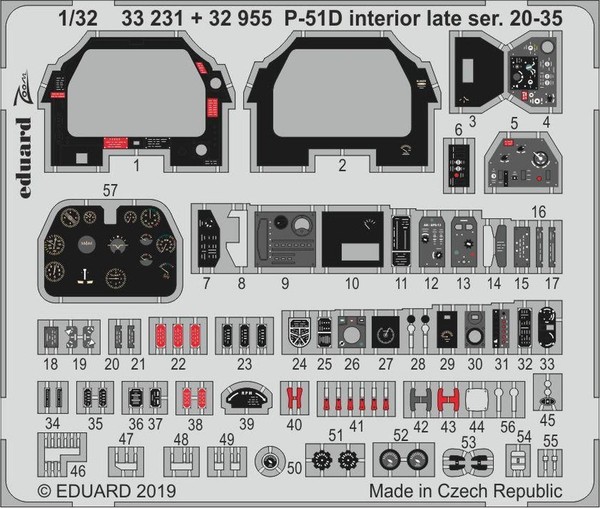 MW22 Eduard 32955 P-51D Interior Late Ser. 20-35 1/32 1/32 Pe Set For Tamiya-image
