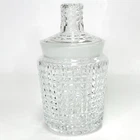 Waterford Crystal Jar Grid Pattern Humidor Biscuit Apothecary 8.5" Rare Vintage