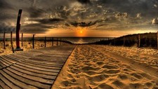 Landscape r sea path sand sky Custom Gaming Mat Desk