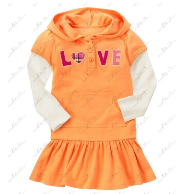 Gymboree девочек sz 4 панда Academy оранжевый любовь толстовка с капюшоном платье обруч для волос комплект новый с Ярлыками - Изображение 3 из 4