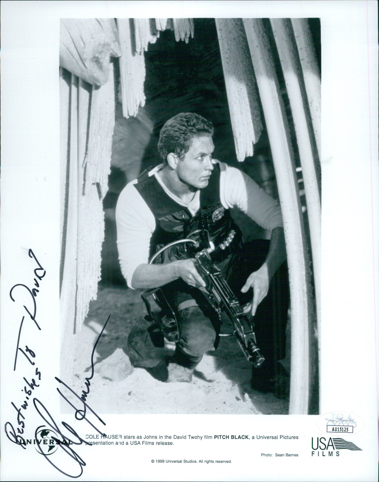 Cole Hauser Autographed Signed Pitch Black Actor 8X10 Matte Promo Photo JSA Authenticated 