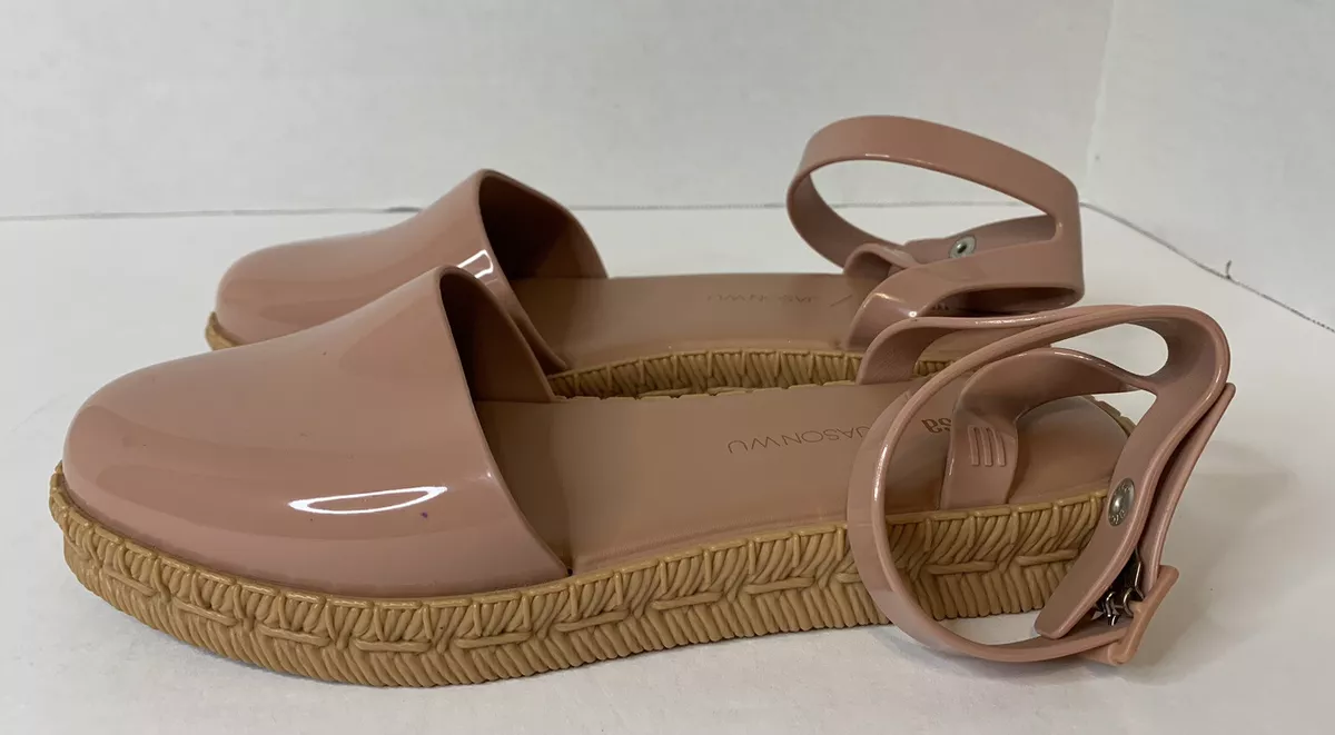 Melissa Jason WU Sandals Womens Sz 6 Pink Waterproof Espadrilles