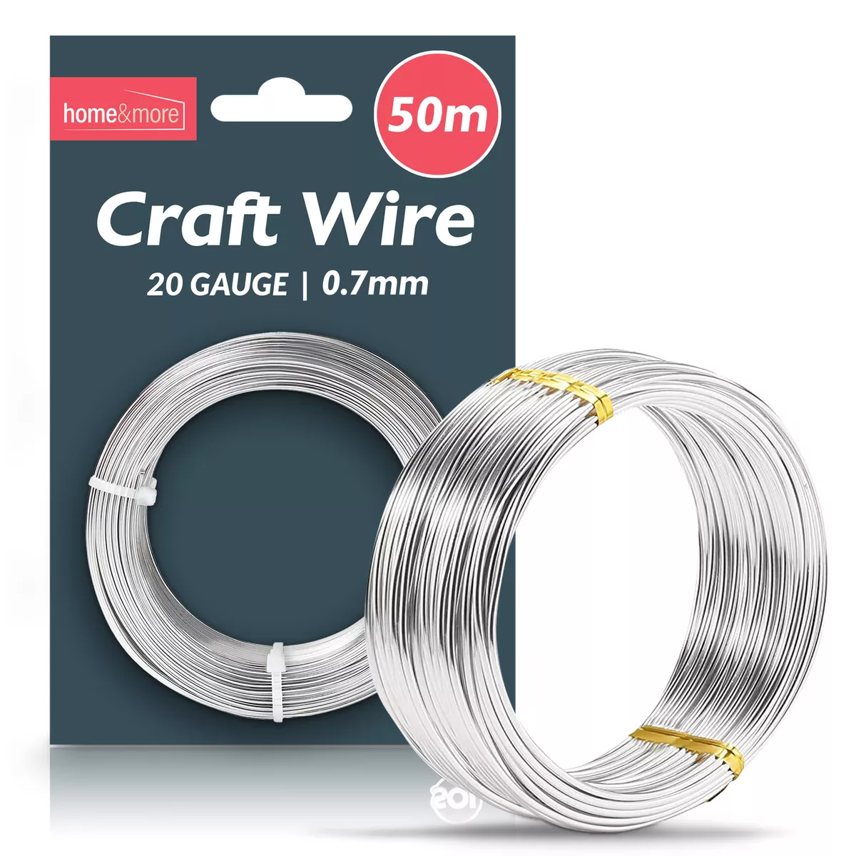 50M Craft Wire 0.7mm 20 Gauge Jewellery Modelling Bendy Silver Aluminium  Florist