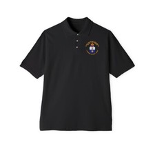 Men's Piqu� Polo - COA - 22nd Infantry Regiment - Deed Not Words