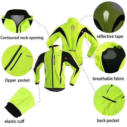 Men Winter Cycling Jacket Bike Jerseys MTB Windproof Waterproof Softshell Coat - - Picture 7 of 22