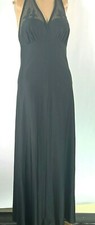 Vintage JC Penney Fashions Women Sleeveless Halter Neck Black Maxi Dress Size 11