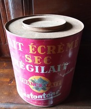 Ancienne grande boîte 3kg tôle publicitaire RÉGILAIT LAIT ÉCRÉMÉ SEC France   C9