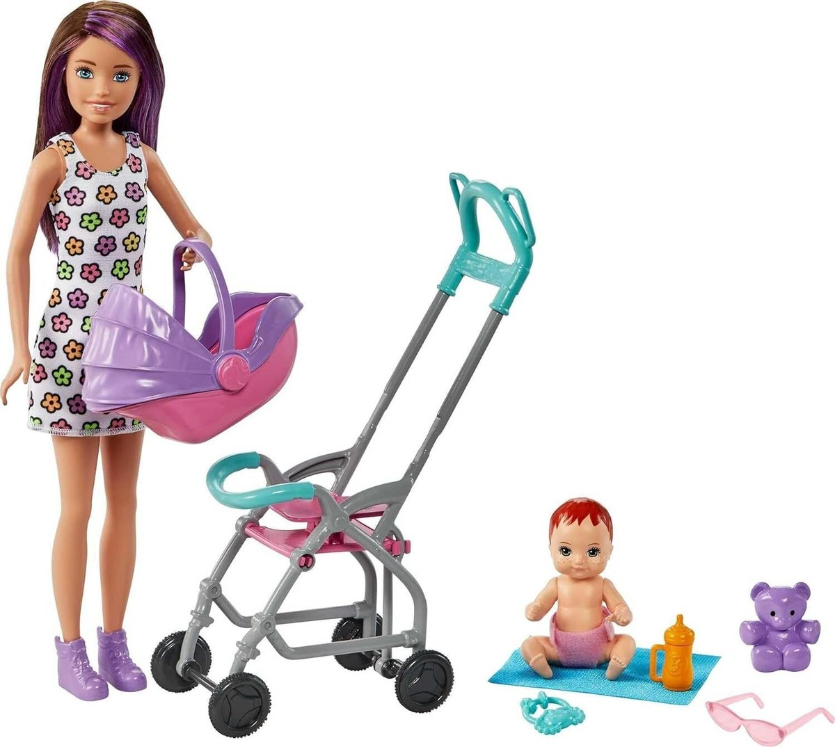 BARBIE Skipper Babysitters Inc Doll Playset w/ Baby Stroller