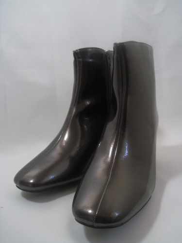 Women's Size 9 Ankle Boots Round Toe Chunky Heel Bootie Metallic Brown - Picture 12 of 19