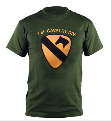T-SHIRT SHIRT 1. DIVISION AMERIKANISCHE KAVALLERIE HERREN SHIRT GRÜN USA