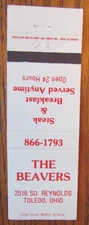 TOLEDO, OHIO MATCHBOOK COVER: BEAVERS RESTAURANT EMPTY MATCHCOVER -D