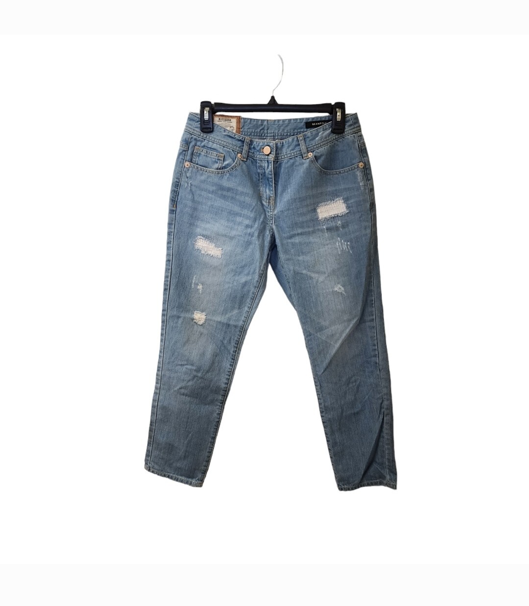 Beanpole Distressed Patchwork Crop Ankle Jeans Wa… - image 1