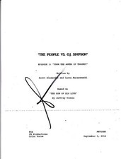 SARAH PAULSON SIGNED THE PEOPLE VS O.J. SIMPSON AMERICAN CRIME STORY SCRIPT EP 1