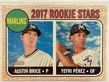 2017 Topps Heritage Austin Brice/Yefri Perez Rookie Stars RC #42 Baseball