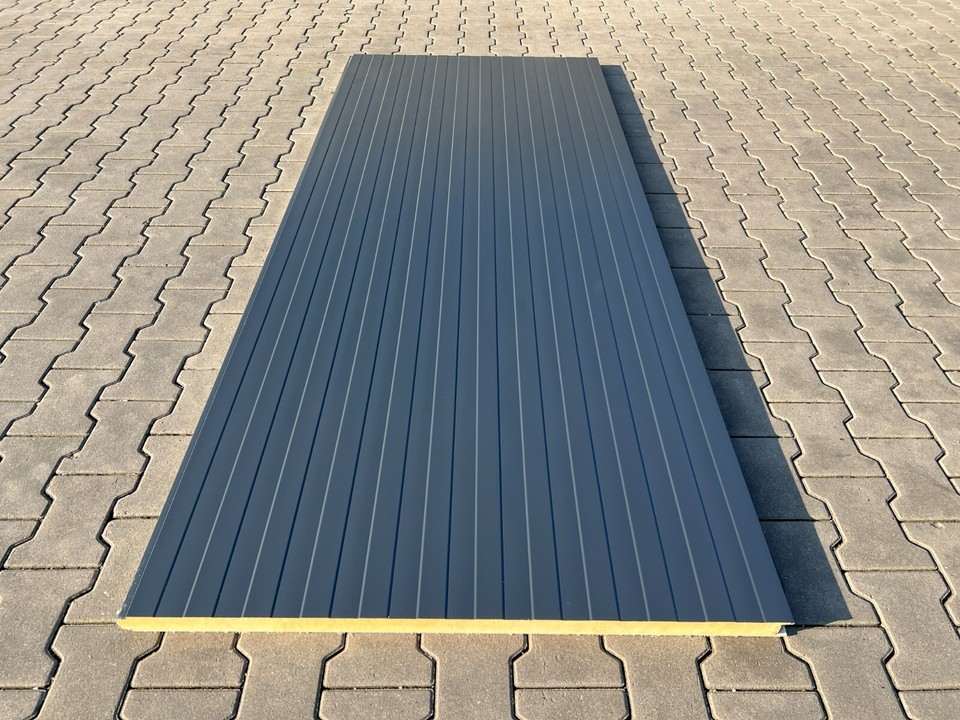 (24,75€/m²) Wandplatten Sandwichplatten 40mm Kern in Anthrazit RAL 7016 ...