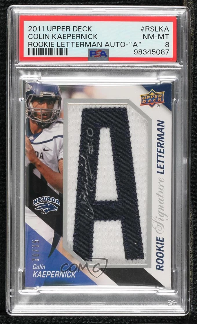 Colin Kaepernick Upper Deck Rookie Letterman Autograph #RSLKA A