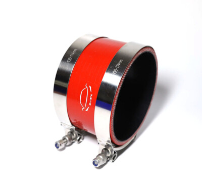 4-Ply Reinforced 4'' ID Straight Coupler Silicone Hose + T Bolt Clamp RED
