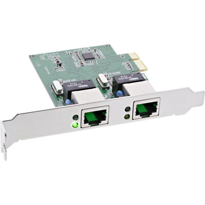 InLine  Dual Gigabit Netzwerkkarte, PCI Express, 2x 1Gb/s, PCIe x1, inkl. LP