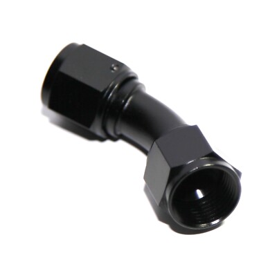 AN10 10AN Female to AN-10  Female 45°Deg Swivel Fuel Oil Gas Line Fitting Black