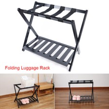 Folding Luggage Suitcase Rack Bamboo Foldable Hotel Shelf Stand For Travel Home