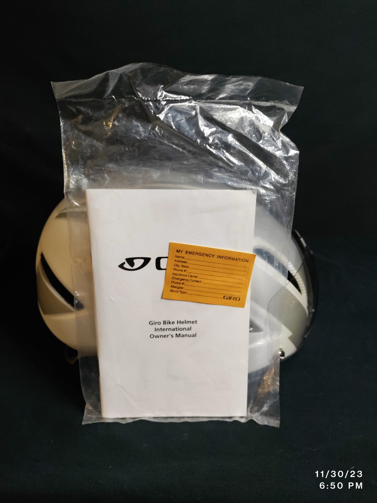 Giro Air Attack Helmet M Matte White And Silver With Eye Shield And Original Box