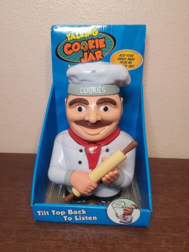 Talking Animated French Chef Plastic Cookie Jar - New And Factory Sealed In Box! - Zdjęcie 1 z 8