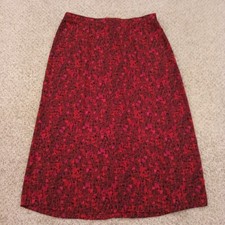 Sag Harbor Skirt XL Red Geometric Long Maxi Slit