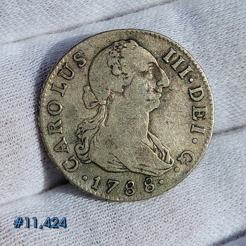 SPAIN 1788 SEVILLE 2 REAL CHARLES III CAROLUS III SPANISH SILVER COLONIAL ERA - Picture 4 of 11